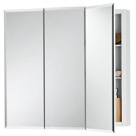 JENSEN Jensen 255224 24 x 24 in. Horizon 3 Door Bevel Edge Medicine Cabinet with Stainless Steel Glass; Basic White 255224
